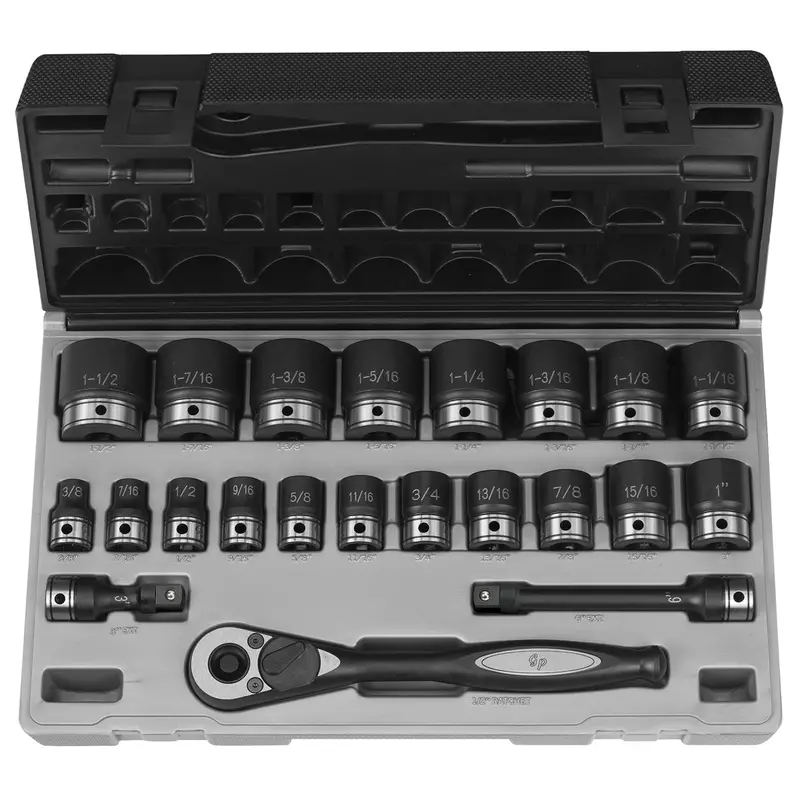 1/2" Dr. 22Pc Fractional Duo-Socket Set - 12 Point Gre82222 Grey Pneumatic 1