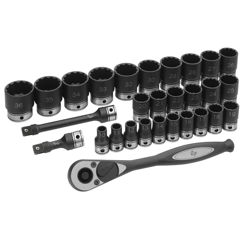 1/2" Dr. 29Pc Metric Duo-Socket Set - 12 Point Gre82229m Grey Pneumatic 1
