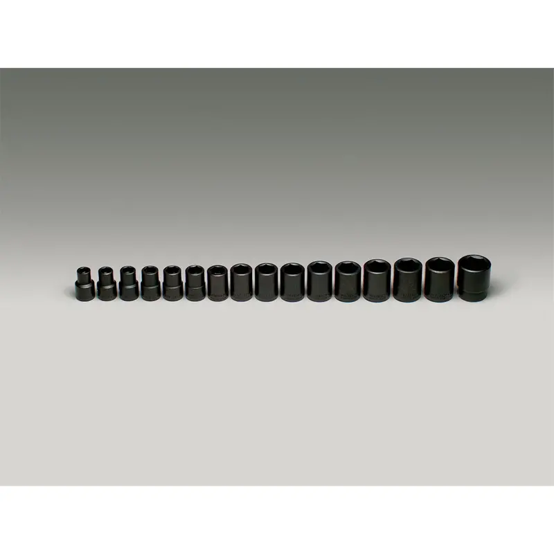 1/2" Drive 16 Piece Set - 6-Point Standard Metric Impact Sockets, 10Mm - 27Mm Wri466 Wright Tool 1