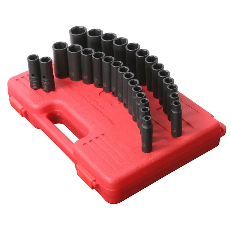 1/2" Drive 29 Piece Sae And Metric Deep Impact Socket Set Sun5153dd Sunex 1