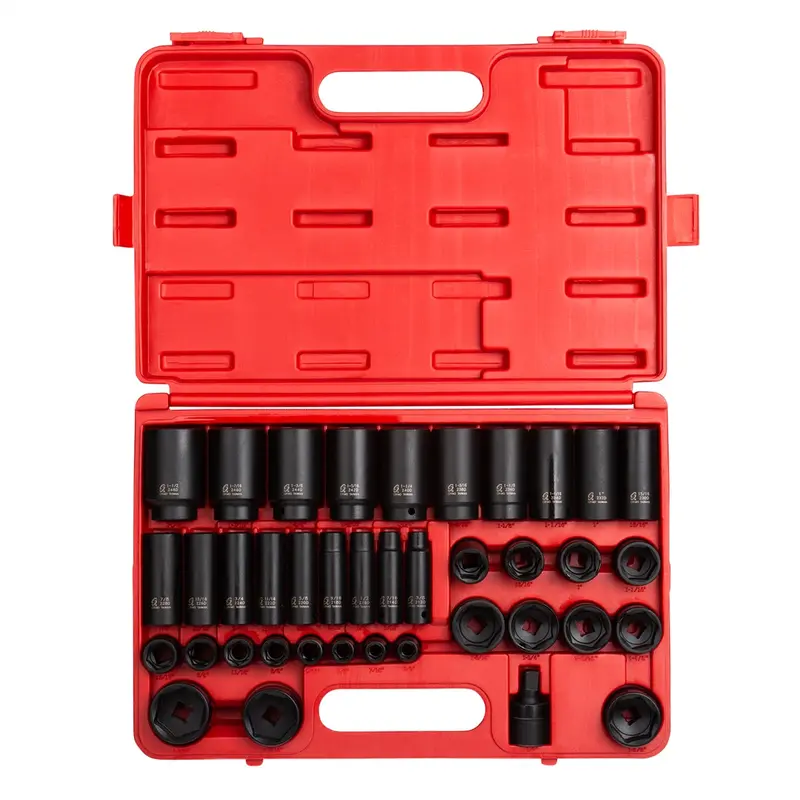 1/2" Drive 39 Piece Sae Deep Impact Socket Set Sun2668 Sunex 1