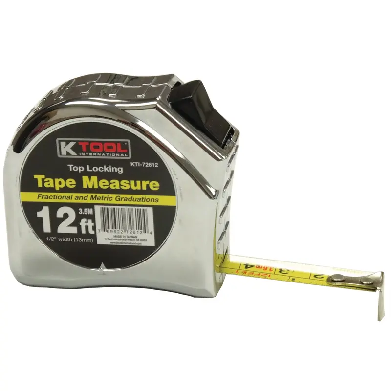 1/2" X 12' Top Lock Tape Measure With Sae And Metric Markings Kti72612 K Tool International 1