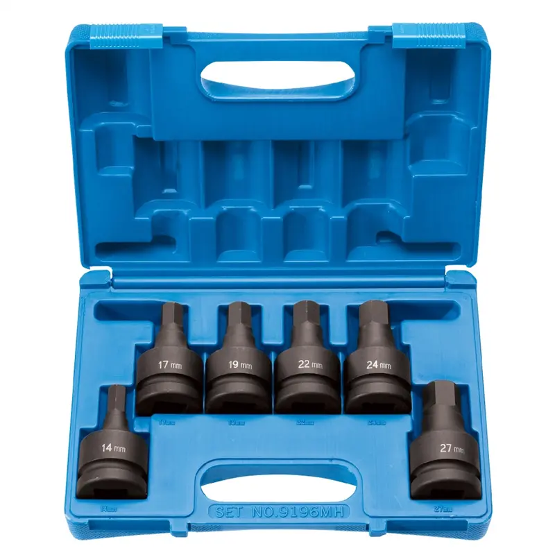 1" Drive 6 Piece Hex Driver Metric Set Gre9196mh Grey Pneumatic 1