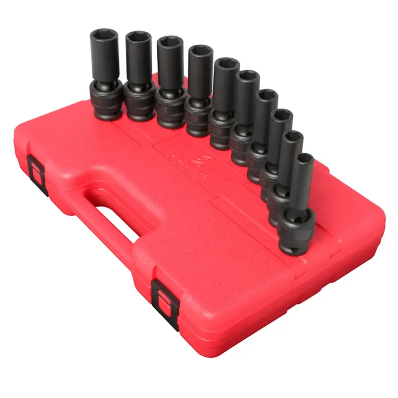 10-Piece 1/2 In. Drive Deep Universal Metric Impact Socket Set Sun2658 Sunex 1