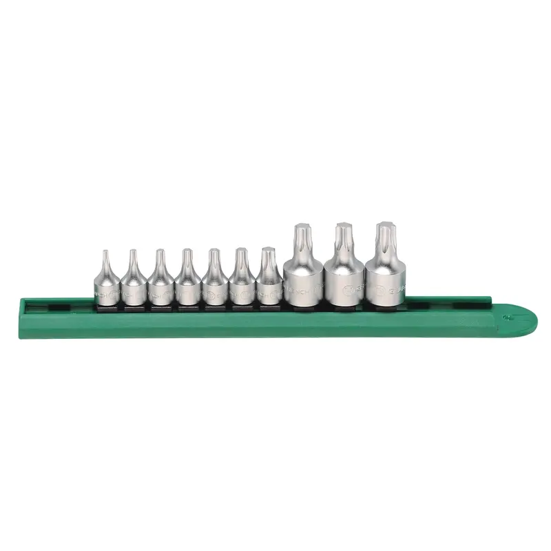 10-Piece 1/4" And 3/8" Drive Stubby Torx Bit Driver Set Kdt81196 Gearwrench 1