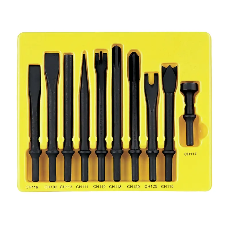 10 Piece General Service Chisel Set - .401 Shank Grecs110 Grey Pneumatic 1