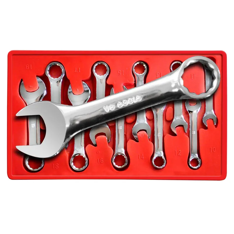 10-Piece Metric Stubby Combination Wrench Set 10Mm To 19Mm V8t8910 V-8 Tools 1