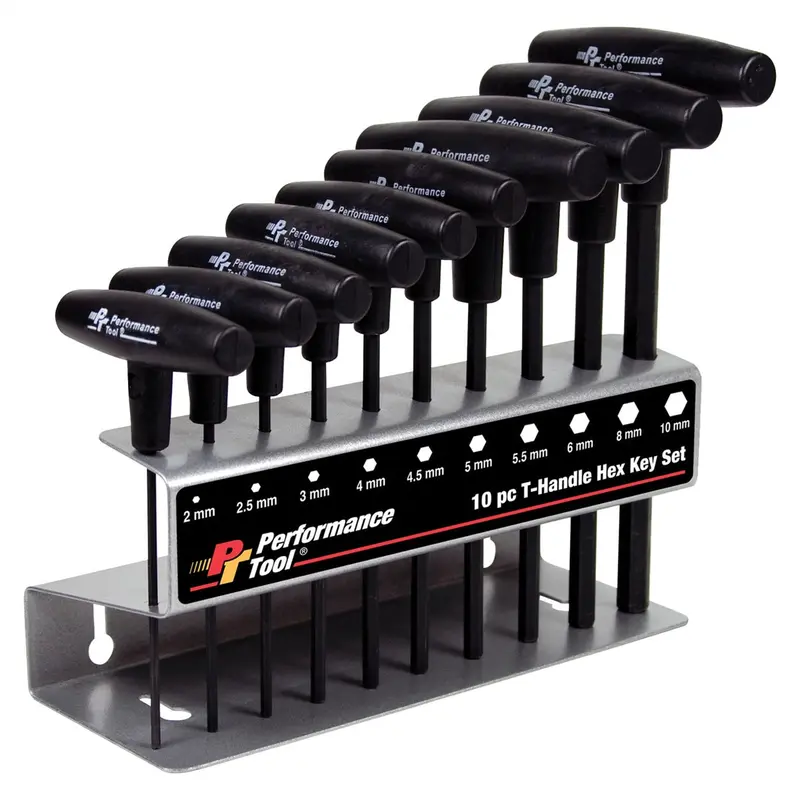 10 Piece Metric T-Handle Hex Key Set Wlmw80275 Wilmar Corp. / Performance Tool 1