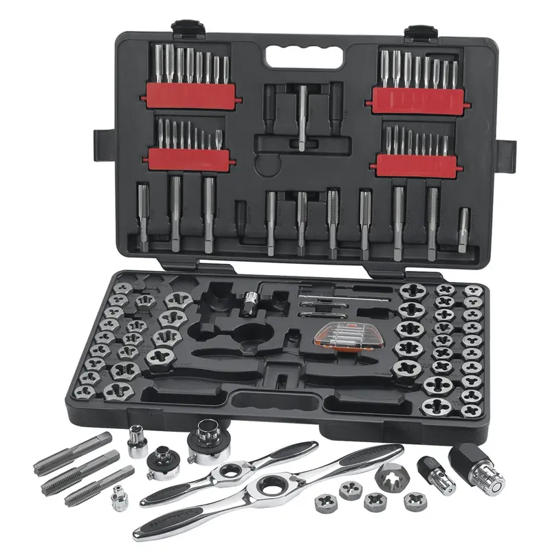 114 Piece Large Sae And Metric Ratcheting Tap And Die Set Kdt82812 Gearwrench 1