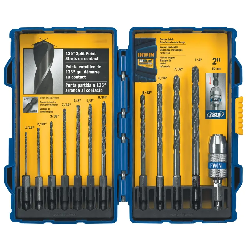 12 Piece Black Oxide Hex Shank Drill Bit Set Han4935643 Hanson 1