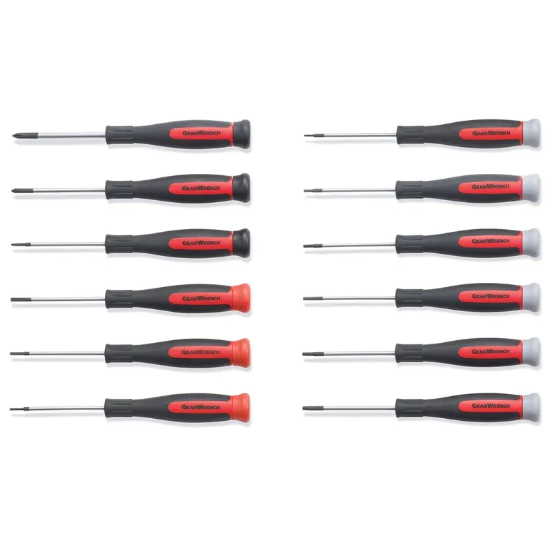 12 Piece Combination Mini Dual Material Screwdriver Set Kdt80057 Gearwrench 1