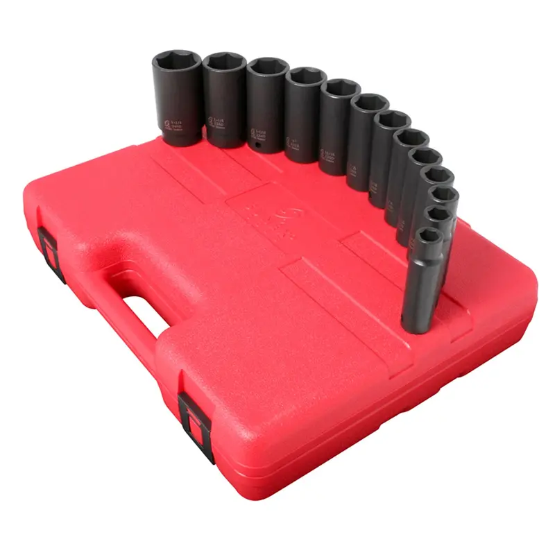 13-Piece 1/2 In. Drive 6-Point Deep Fractional Sae Impact Socket Set Sun2651 Sunex 1