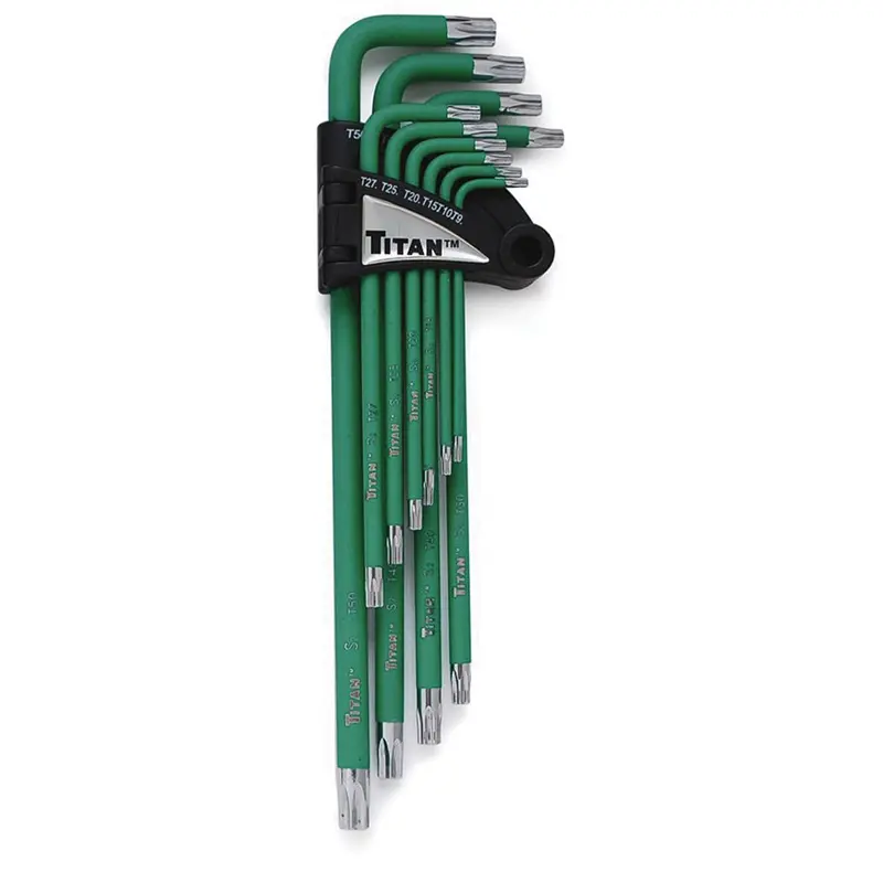 13 Piece Extra Long Arm Torx Key Set - Tamper Resistant Tit12715 Titan 1