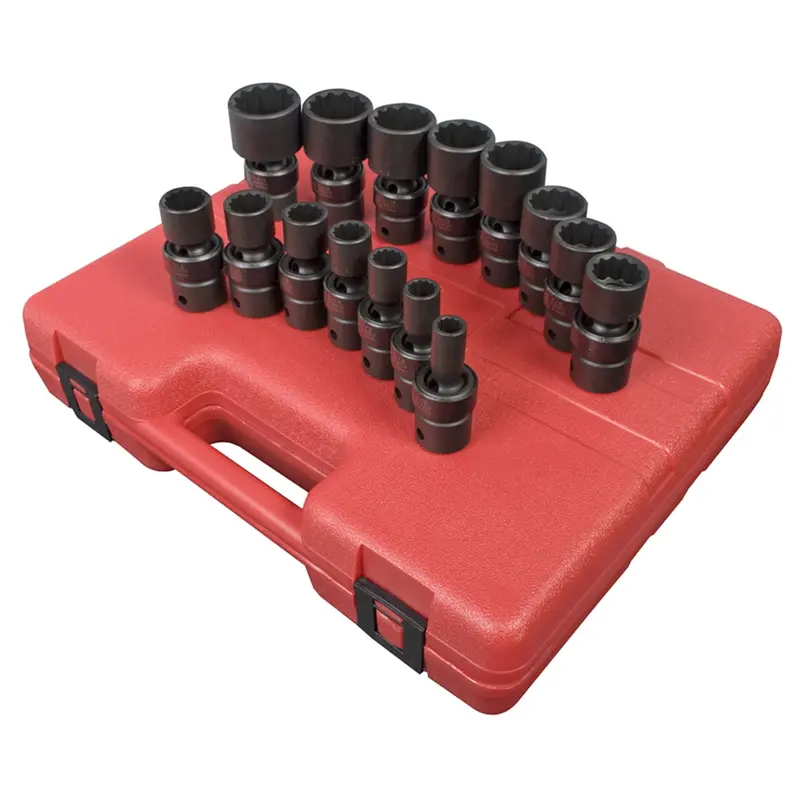 15-Piece 1/2 In. Drive 12-Point Fractional Sae Universal Impact Socket Set Sun2856 Sunex 1
