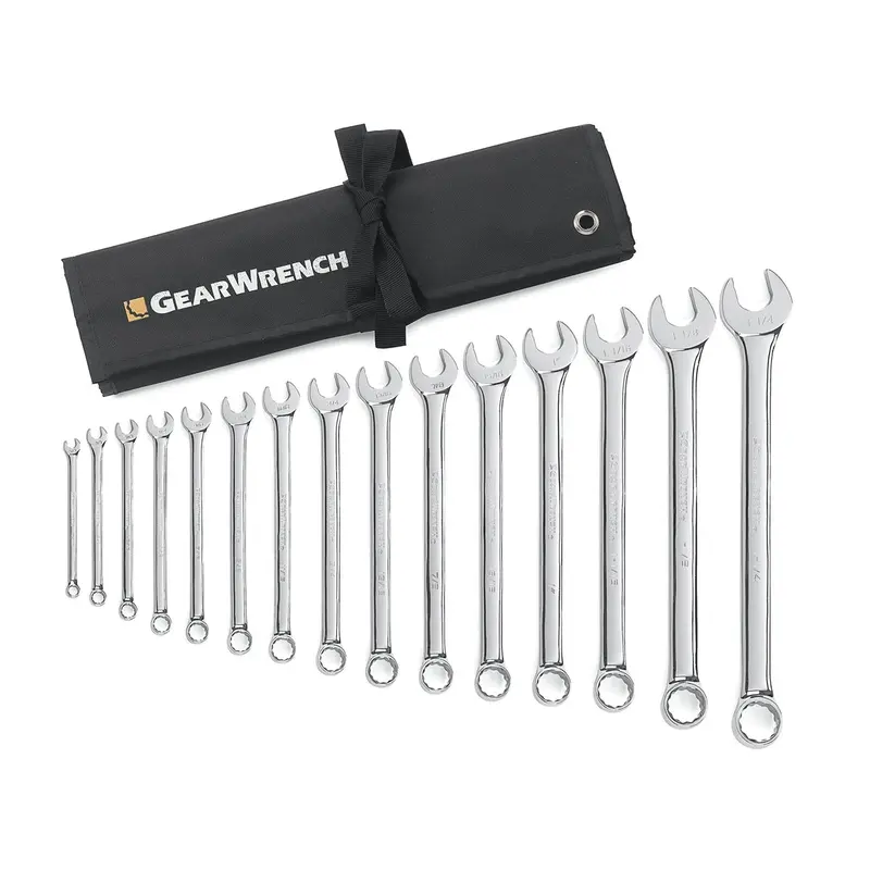 15-Piece 12-Point Sae Long Pattern Combination Wrench Set With Wrench Roll Kdt81918 Gearwrench 1