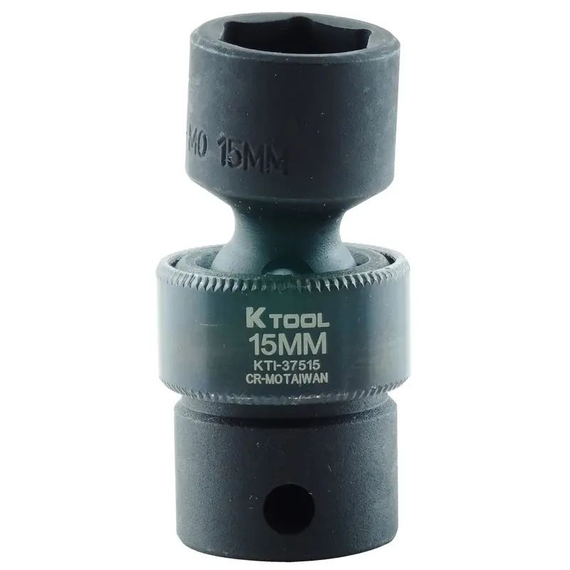 15Mm X 3/8" Drive 6-Point Metric Short Chrome-Moly Impact Flex Socket (Ea) Kti37515 K Tool International 1