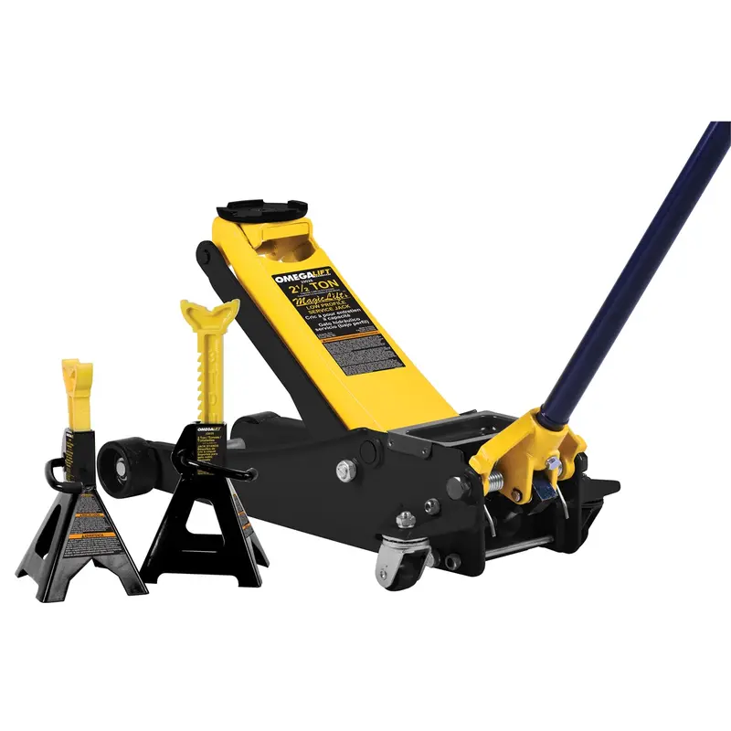 2.5 Ton Magic Lift Service Jack With 3 Ton Stands Ome25055 Omega 1