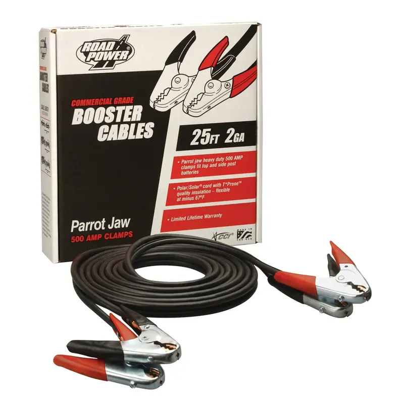 2 Gauge, 25' Booster Cable With Parrot Jaw Clamp Eci08862 Coleman Cable 1