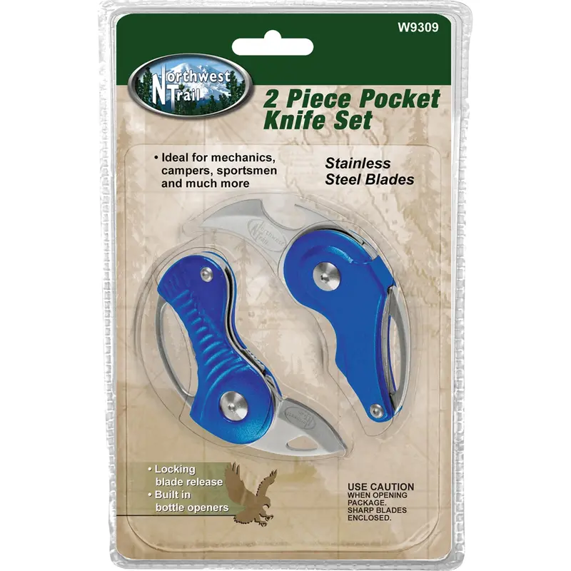 2 Piece Pocket Knife Set (Curved) Wlmw9309 Wilmar Corp. / Performance Tool 1