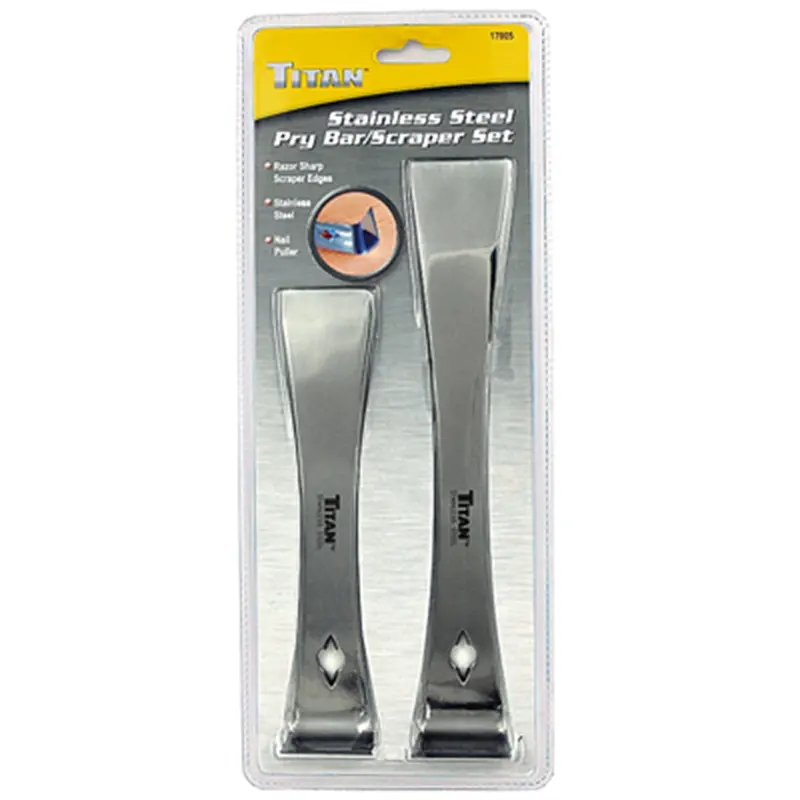 2 Piece Stainless Steel Prybar/Scraper Set Tit17005 Titan 1