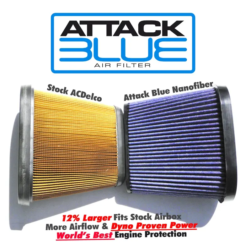2014-19 C7 Corvette Attack Blue Dry Nanofiber Performance Air Filter (Drop Ships In Approx. 2-4 Weeks) 1