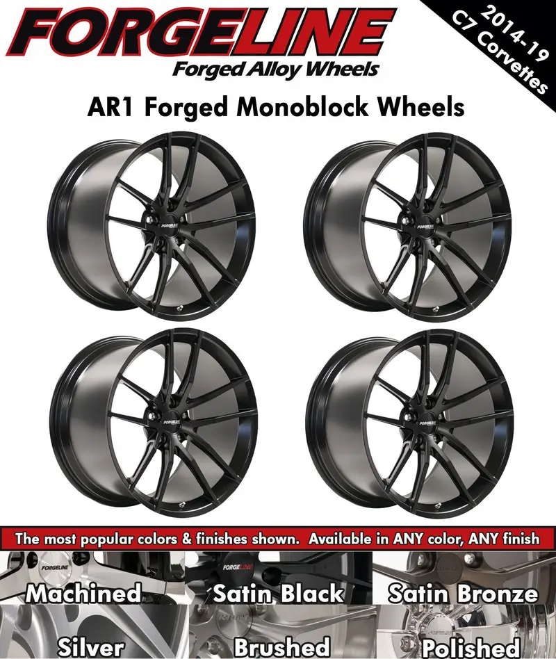 2014-19 Corvette Forgeline Ar1 1-Piece Forged Monoblock Wheels (Ships In Approx. 2-3 Weeks) 1