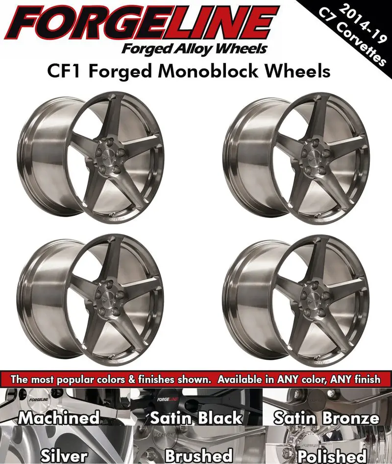 2014-19 Corvette Forgeline Cf1 1-Piece Forged Monoblock Wheels (Ships In Approx. 2-3 Weeks) 1