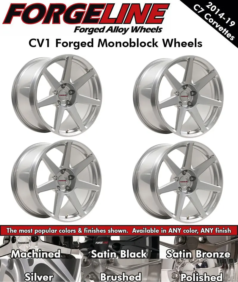 2014-19 Corvette Forgeline Cv1 1-Piece Forged Monoblock Wheels (Ships In Approx. 2-3 Weeks) 1