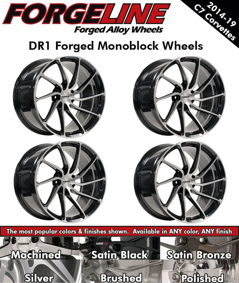2014-19 Corvette Forgeline Dr1 1-Piece Forged Monoblock Wheels (Ships In Approx. 2-3 Weeks) 1