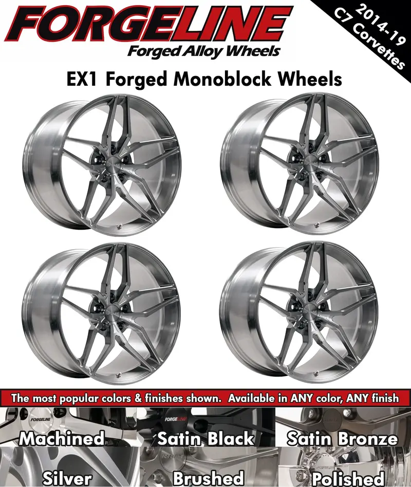 2014-19 Corvette Forgeline Ex1 1-Piece Forged Monoblock Wheels (Ships In Approx. 2-3 Weeks) 1