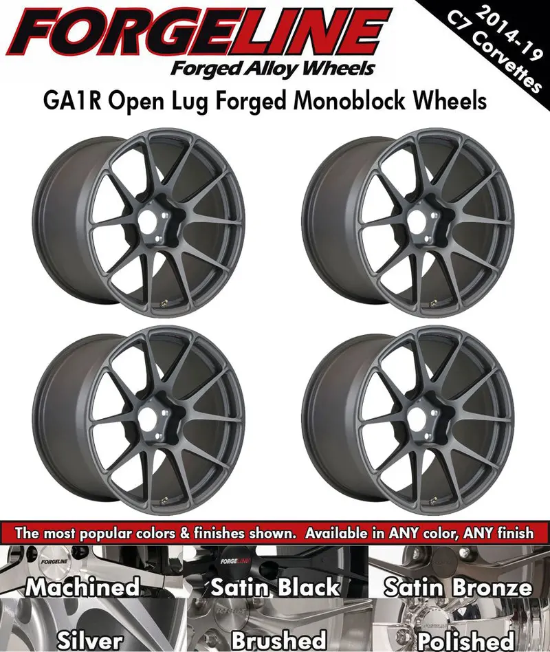 2014-19 Corvette Forgeline Ga1r Open Lug 1-Piece Forged Monoblock Wheels (Ships In Approx. 2-3 Weeks) 1
