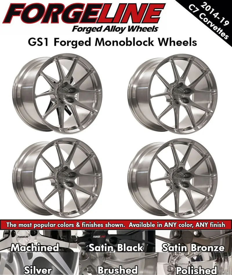 2014-19 Corvette Forgeline Gs1 1-Piece Forged Monoblock Wheels (Ships In Approx. 2-3 Weeks) 1