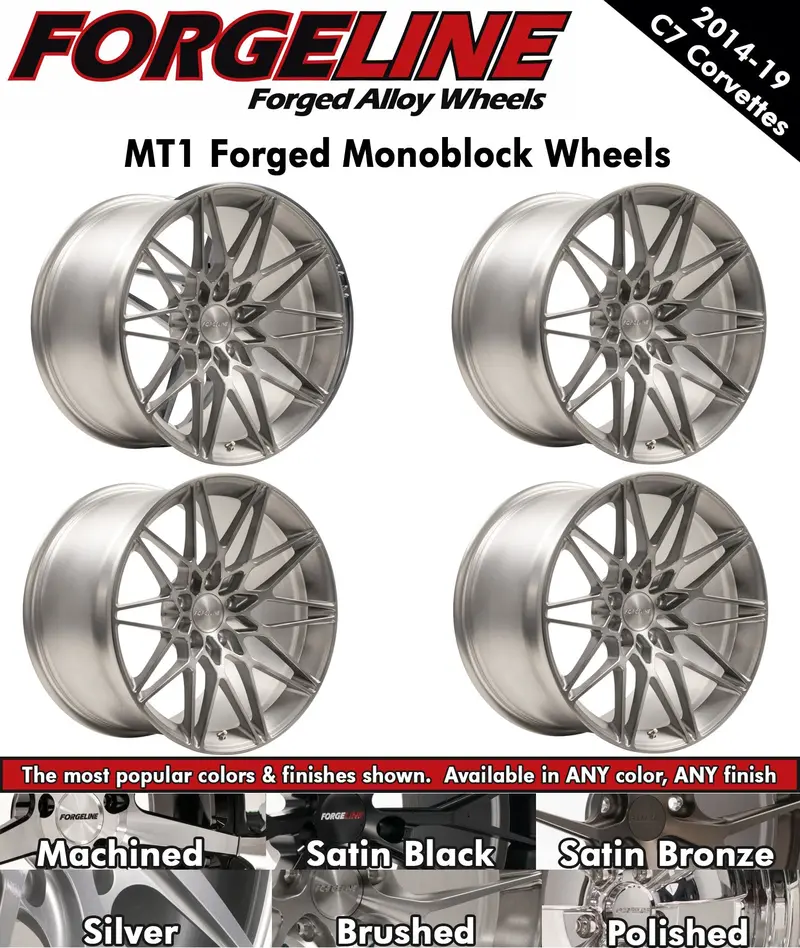 2014-19 Corvette Forgeline Mt1 1-Piece Forged Monoblock Wheels (Ships In Approx. 2-3 Weeks) 1