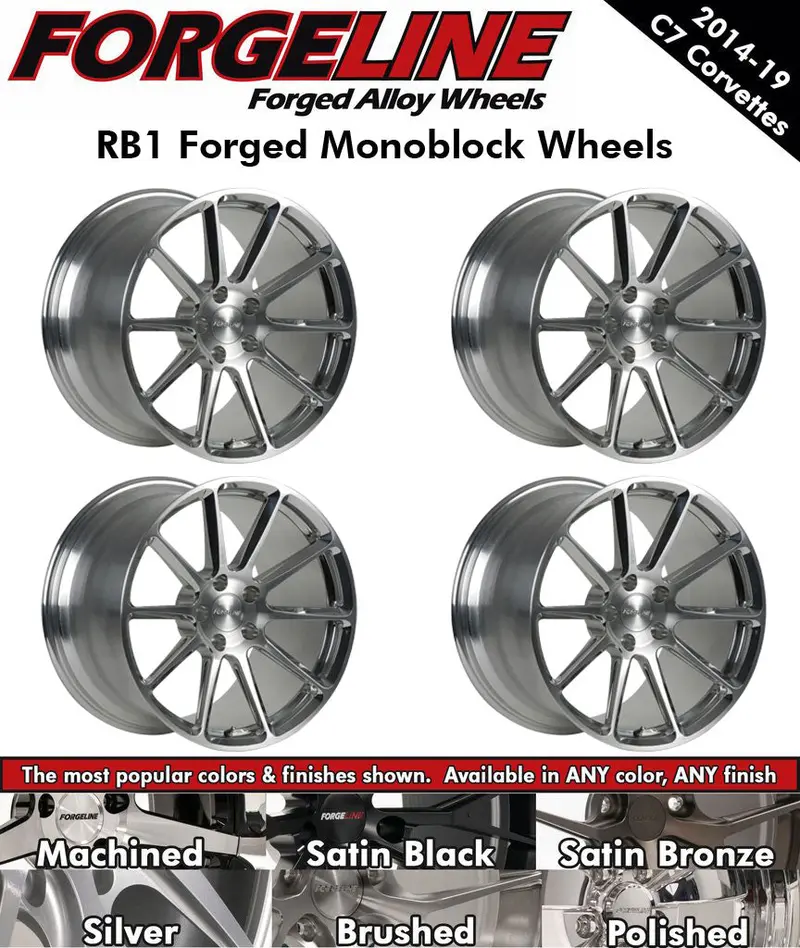 2014-19 Corvette Forgeline Rb1 1-Piece Forged Monoblock Wheels (Ships In Approx. 2-3 Weeks) 1