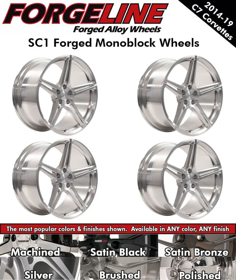2014-19 Corvette Forgeline Sc1 1-Piece Forged Monoblock Wheels (Ships In Approx. 2-3 Weeks) 1