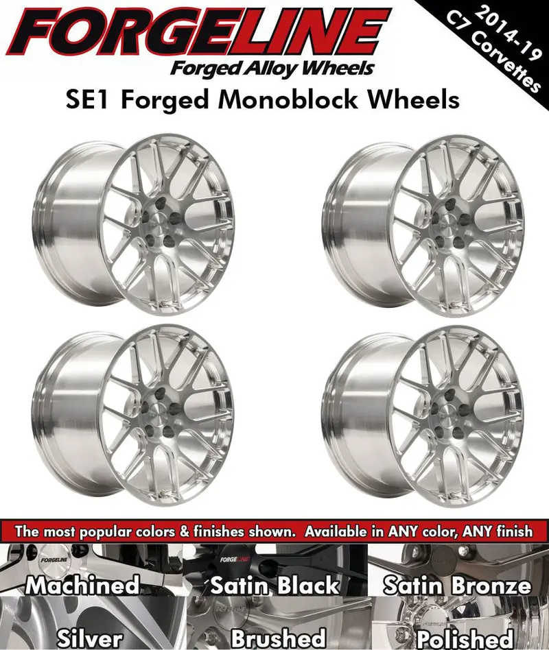 2014-19 Corvette Forgeline Se1 1-Piece Forged Monoblock Wheels (Ships In Approx. 2-3 Weeks) 1