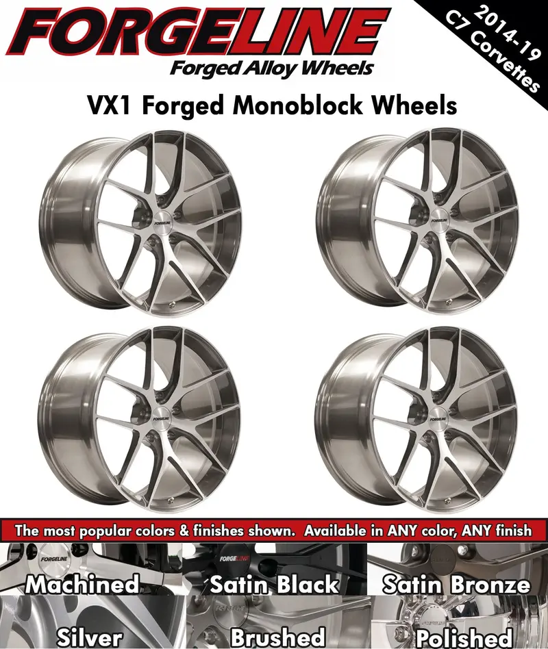 2014-19 Corvette Forgeline Vx1 1-Piece Forged Monoblock Wheels (Ships In Approx. 2-3 Weeks) 1