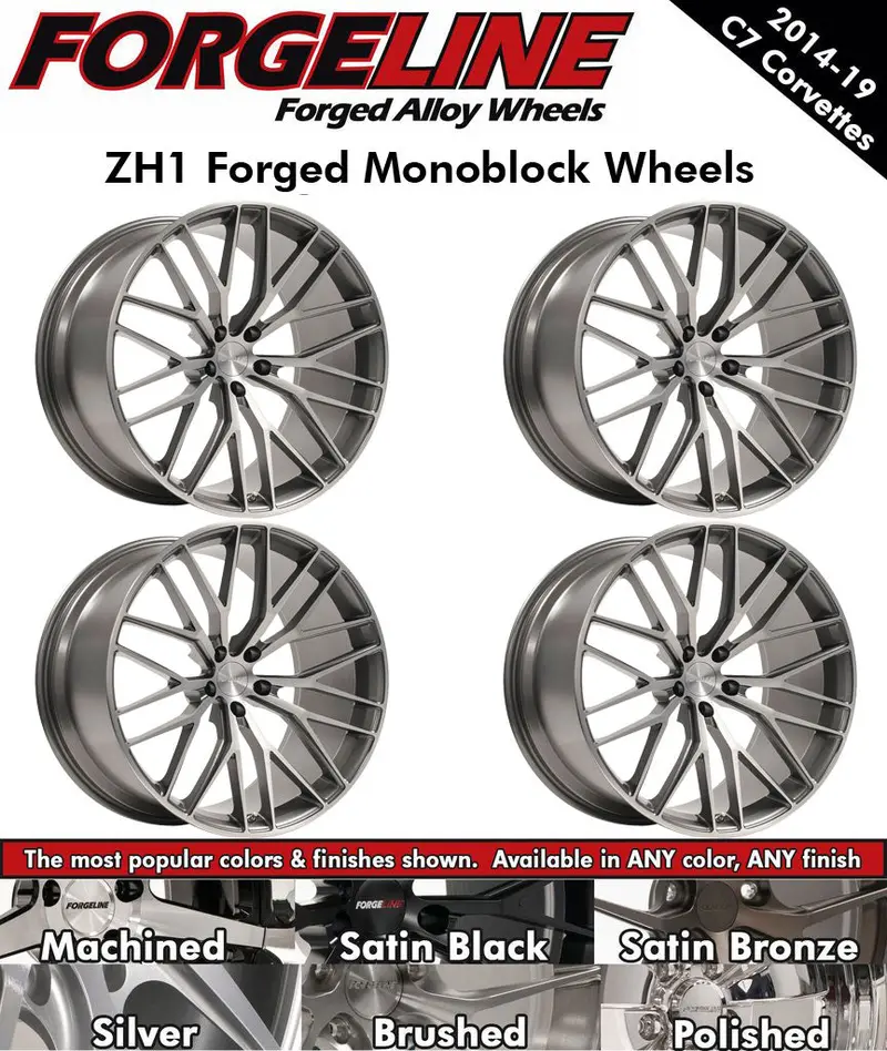 2014-19 Corvette Forgeline Zh1 1-Piece Forged Monoblock Wheels (Ships In Approx. 2-3 Weeks) 1
