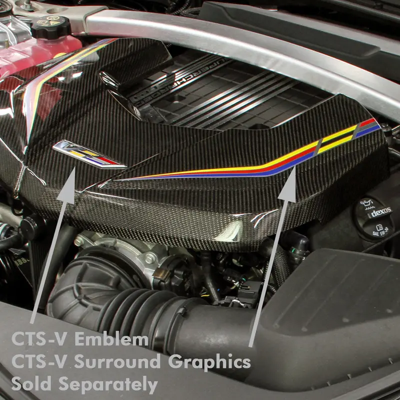 2016-19 Cadillac Cts-V Carbon Fiber Engine Cover (2 Variations) (Ships In Approx. 3-4 Weeks) 1