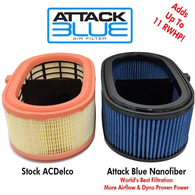 2020-2026 C8 Corvette Attack Blue Dry Nanofiber Performance Air Filter (Drop Ships In Approx. 2-3 Weeks) 1