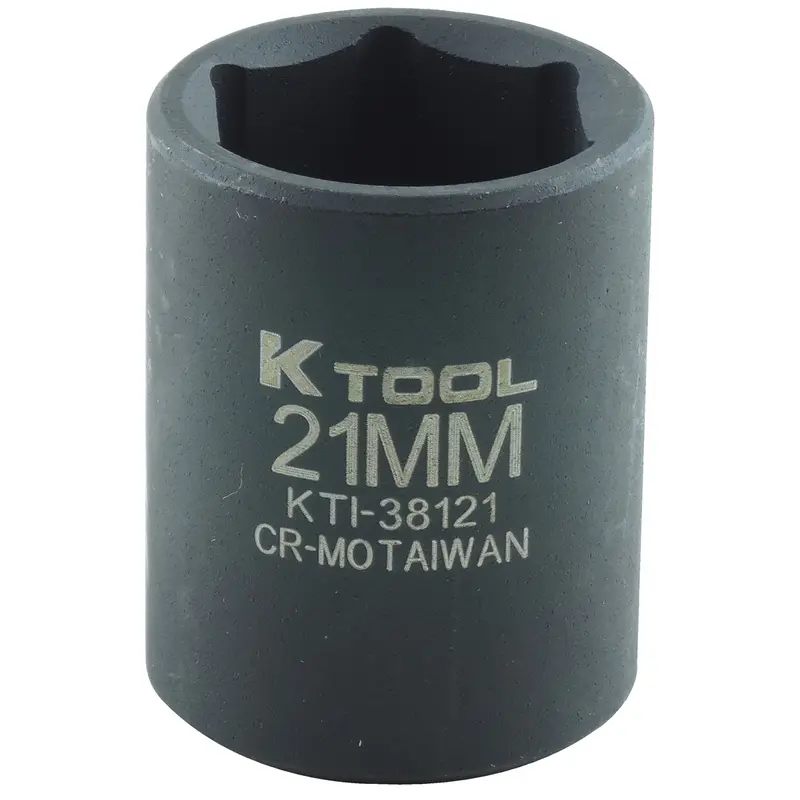 21Mm X 1/2" Drive 6-Point Metric Short Chrome-Moly Impact Socket (Ea) Kti38121 K Tool International 1