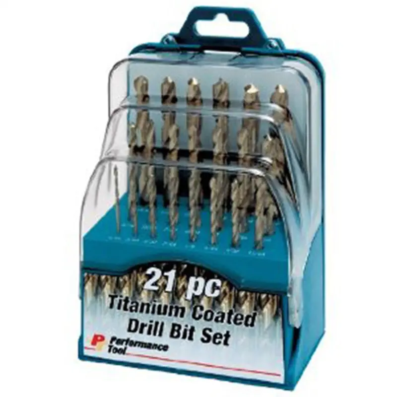 21Pc Ttn Coated Drill Bit Set Wlmw9016 Wilmar Corp. / Performance Tool 1