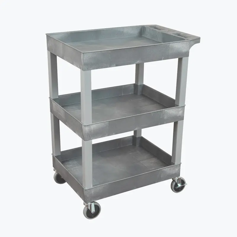 24 X 18 Plastic Three Shelf Utility Cart Luxsec111hd-G Luxor 1