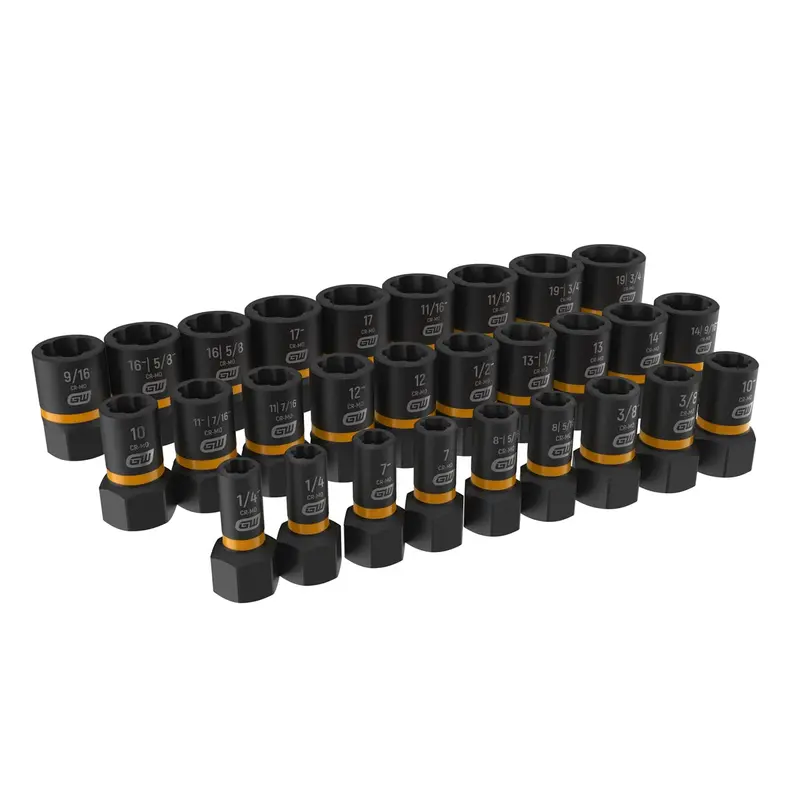 28-Pc 1/4" & 3/8" Drive Bolt Biter Impact Extraction Socket Set Kdt84784 Gearwrench 1
