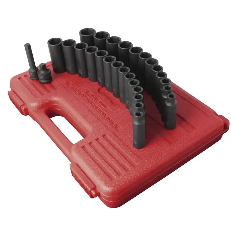 28-Piece 3/8 In. Drive Master Deep Metric/Fractional Sae Impact Socket Set Sun3360dd Sunex 1