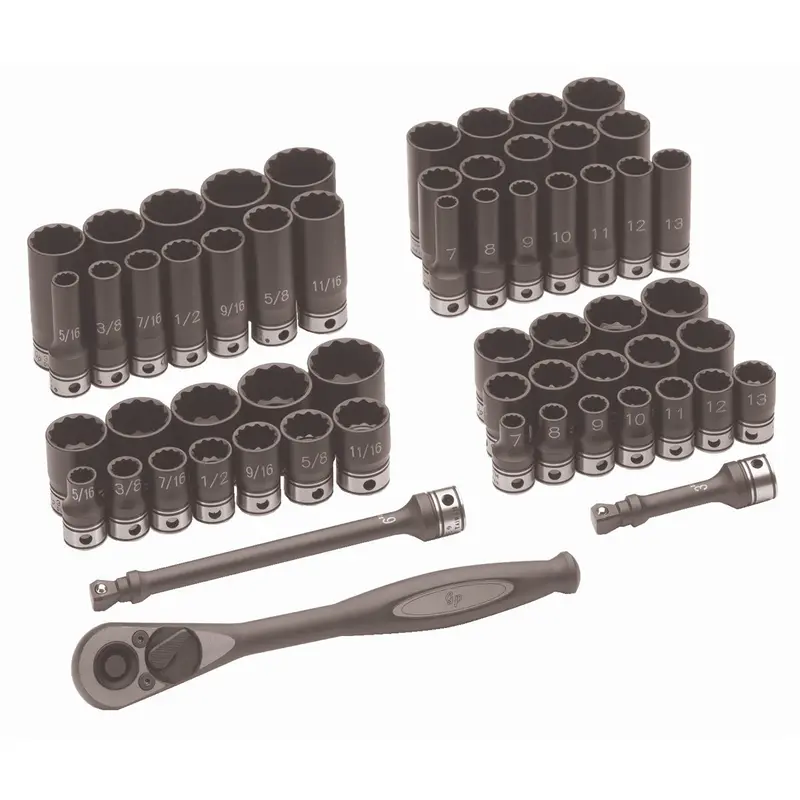 3/8" Dr. Duo-Socket 59-Piece Set Gre81259crd Grey Pneumatic 1