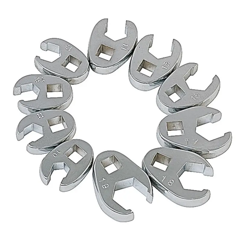 3/8" Drive 10 Piece Metric Flare Nut Crowfoot Wrench Set Sun9710m Sunex 1