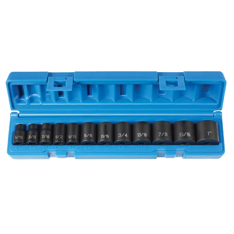 3/8" Drive 12 Pc. Standard Length Set - 12 Point Gre1202 Grey Pneumatic 1