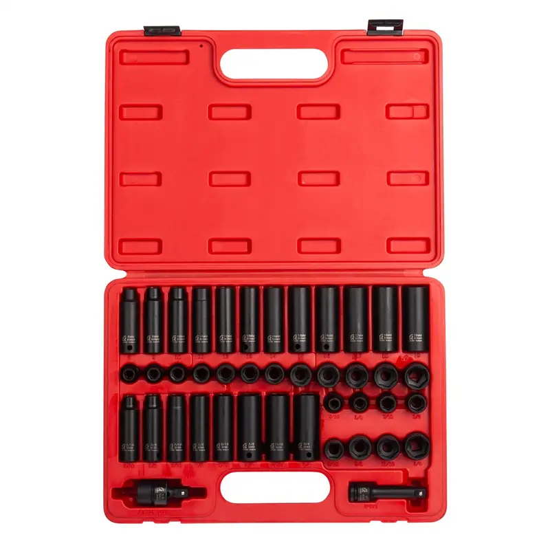 3/8" Drive 42 Piece Sae And Metric Master Impact Socket Set Sun3342 Sunex 1