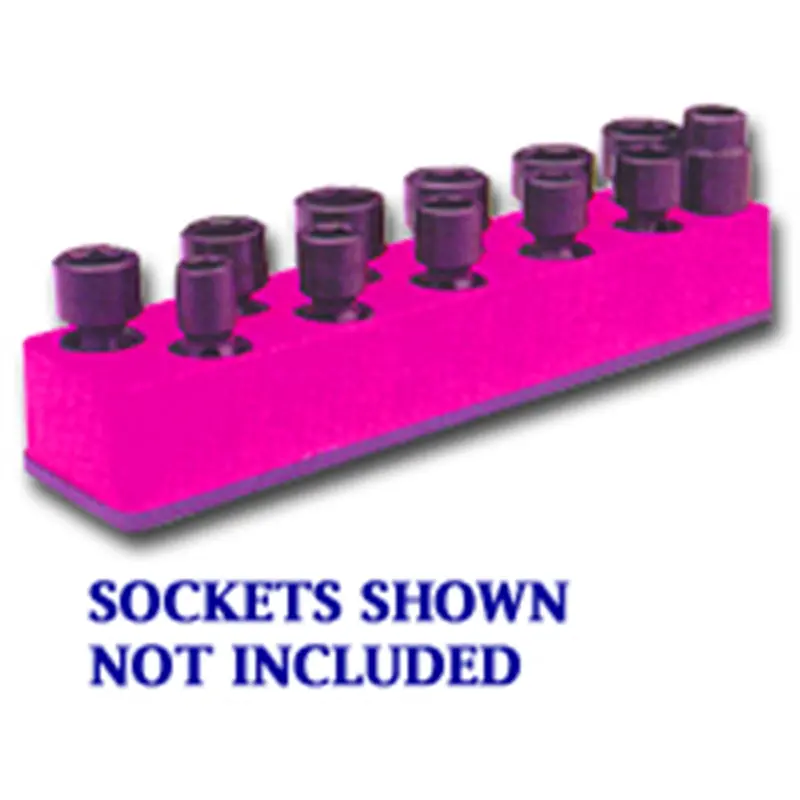 3/8 In. Drive Universal Hot Pink 11 Hole Impact Socket Holder 9-19Mm Mts982 Mechanics Time Saver 1